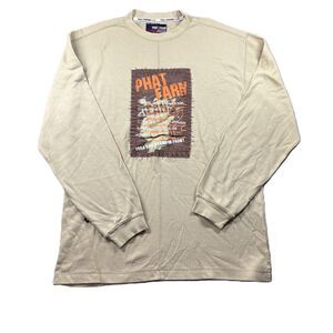 Phat Farm Vintage NWOT Long Sleeve T-Shirt Baggy Streetwear New Tan XL K129